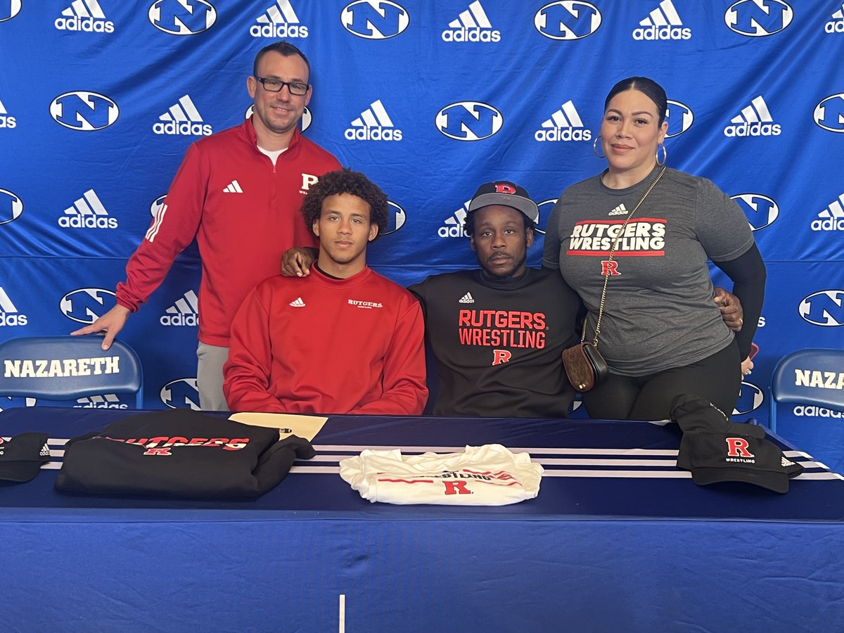 NAHSBlueEagles's tweet photo. Congratulations Tahir Parkins who signed his National Letter of Intent to continue his academic &amp; Wrestling career at Rutgers University! Hard work pays off yet again! #NazarethProud #GoBlueEagles https://t.co/8WmabpLfGT
