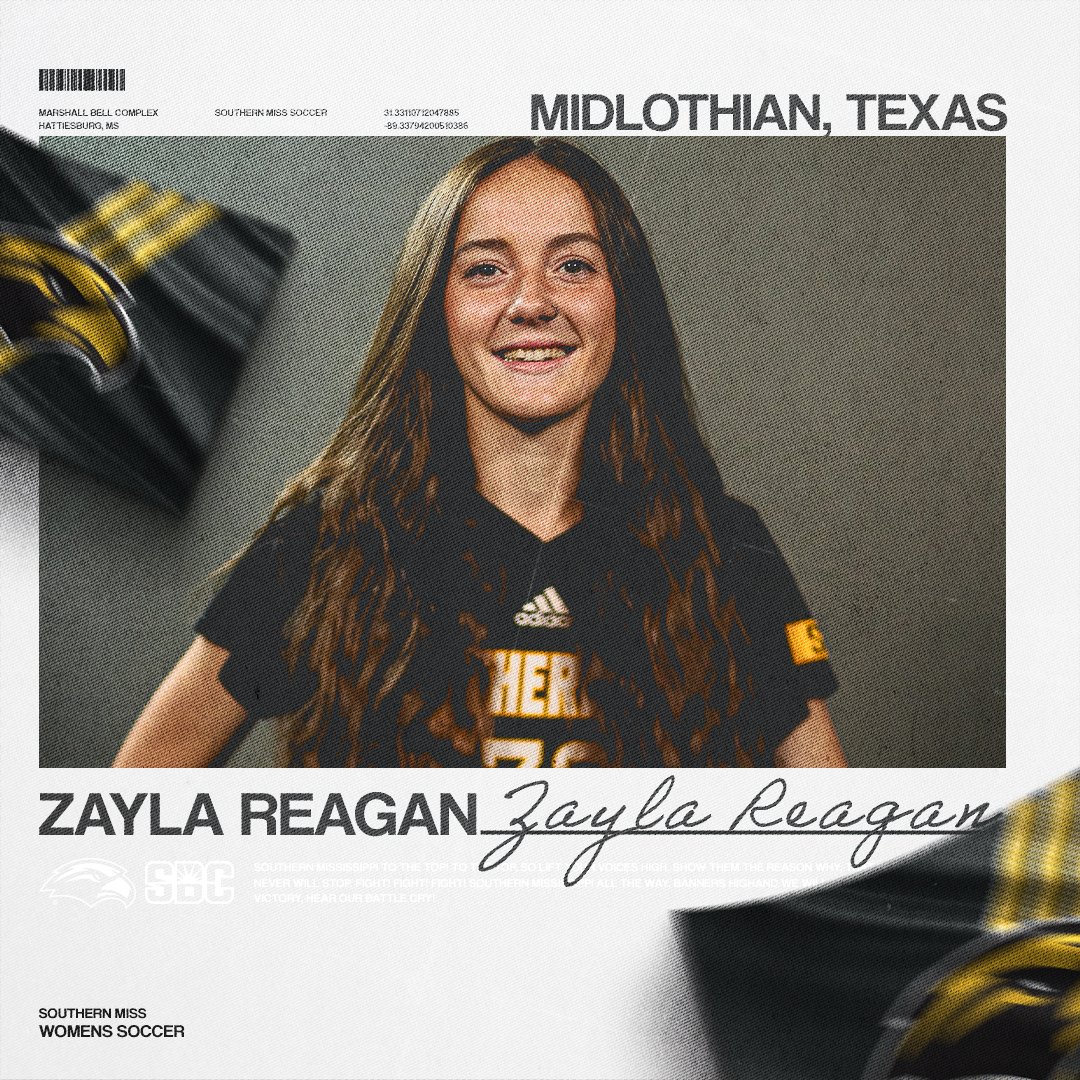 Southern Miss Soccer (@southernmisssoc) on Twitter photo .Welcome to Southern Miss, <a href="/17zaylareagan/">Zayla Reagan</a>! π¦
#SMTTT | #StickTogether .Welcome to Southern Miss, <a href="/17zaylareagan/">Zayla Reagan</a>! π¦
#SMTTT | #StickTogether