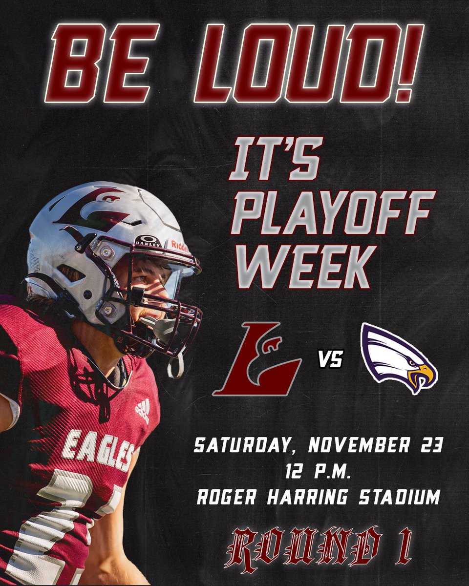 Eagles! We need EVERYONE there on Saturday as we host the opening round of the NCAA Playoffs 🦅🏈

Show Up and BE LOUD ‼️📢

Tailgate Lot opens at 10am with a 12pm kickoff❕

#TheExperience #d3fb