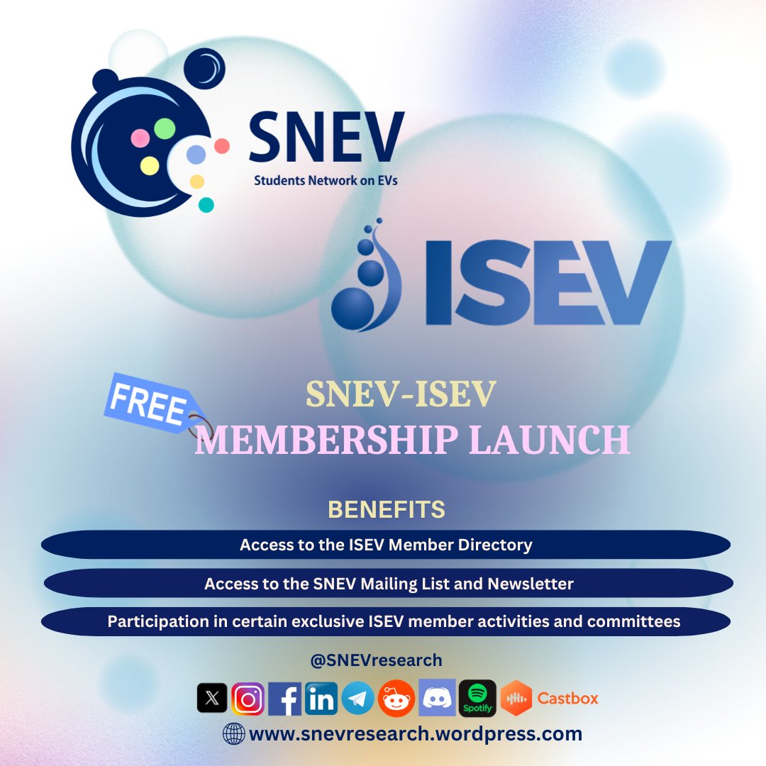 SNEVresearch's tweet photo. 🚀 Exciting News for Early Career Professionals (ECPs)!

Introducing the *NEW! SNEV-ISEV Membership*: Designed exclusively for ECPs! 🎉 https://t.co/mNLszoPFax