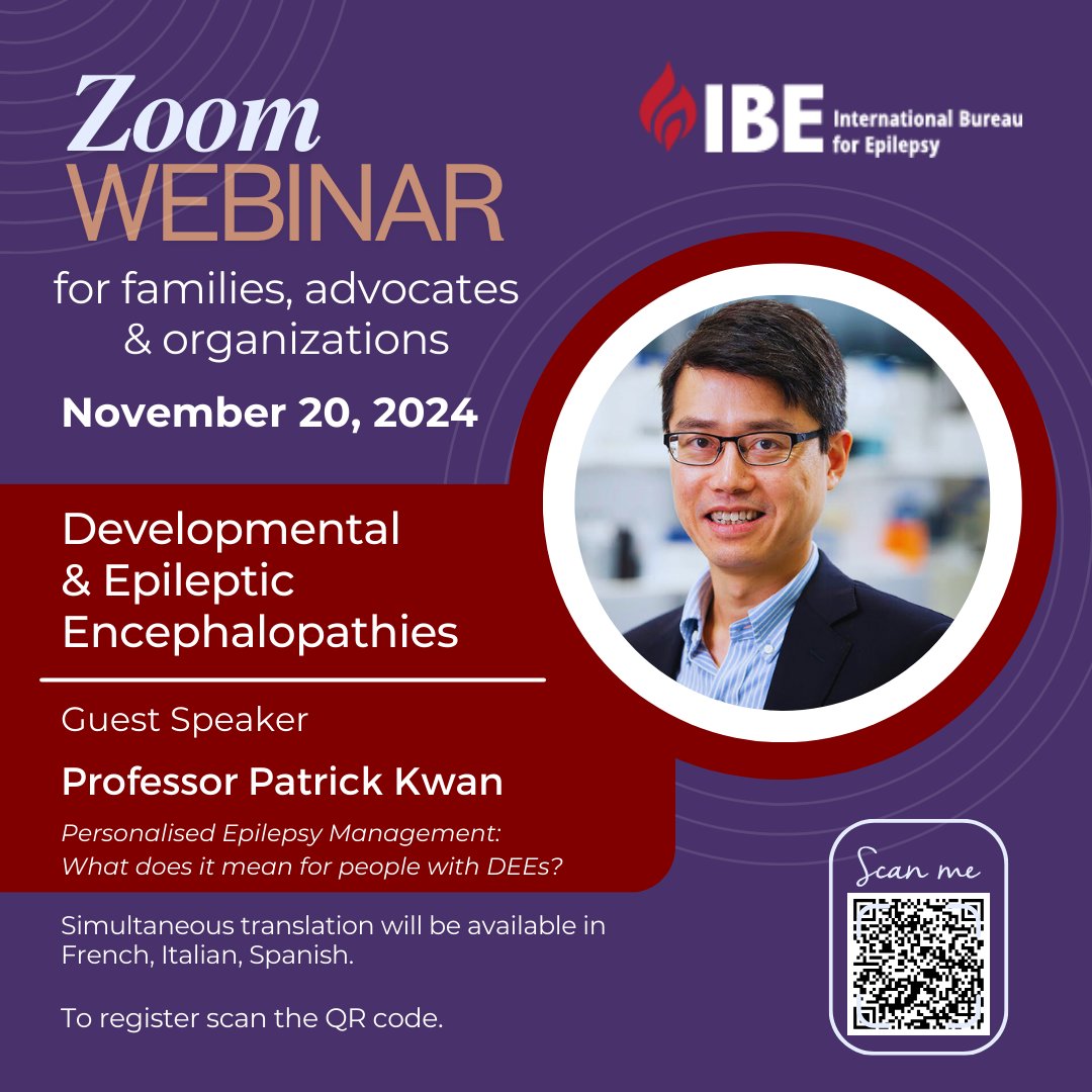 IBE Epilepsy (@ibesocialmedia) on Twitter photo We're delighted to have <a href="/patrick_kwan/">Patrick Kwan</a> as a guest speaker at our upcoming webinar: Developmental & Epileptic Encephalopathies (DEE) Now & Next.
Consultant Neurologist Profess Kwan's research goal is to realise personalised epilepsy management by harnessing novel technologies. We're delighted to have <a href="/patrick_kwan/">Patrick Kwan</a> as a guest speaker at our upcoming webinar: Developmental & Epileptic Encephalopathies (DEE) Now & Next.
Consultant Neurologist Profess Kwan's research goal is to realise personalised epilepsy management by harnessing novel technologies.
