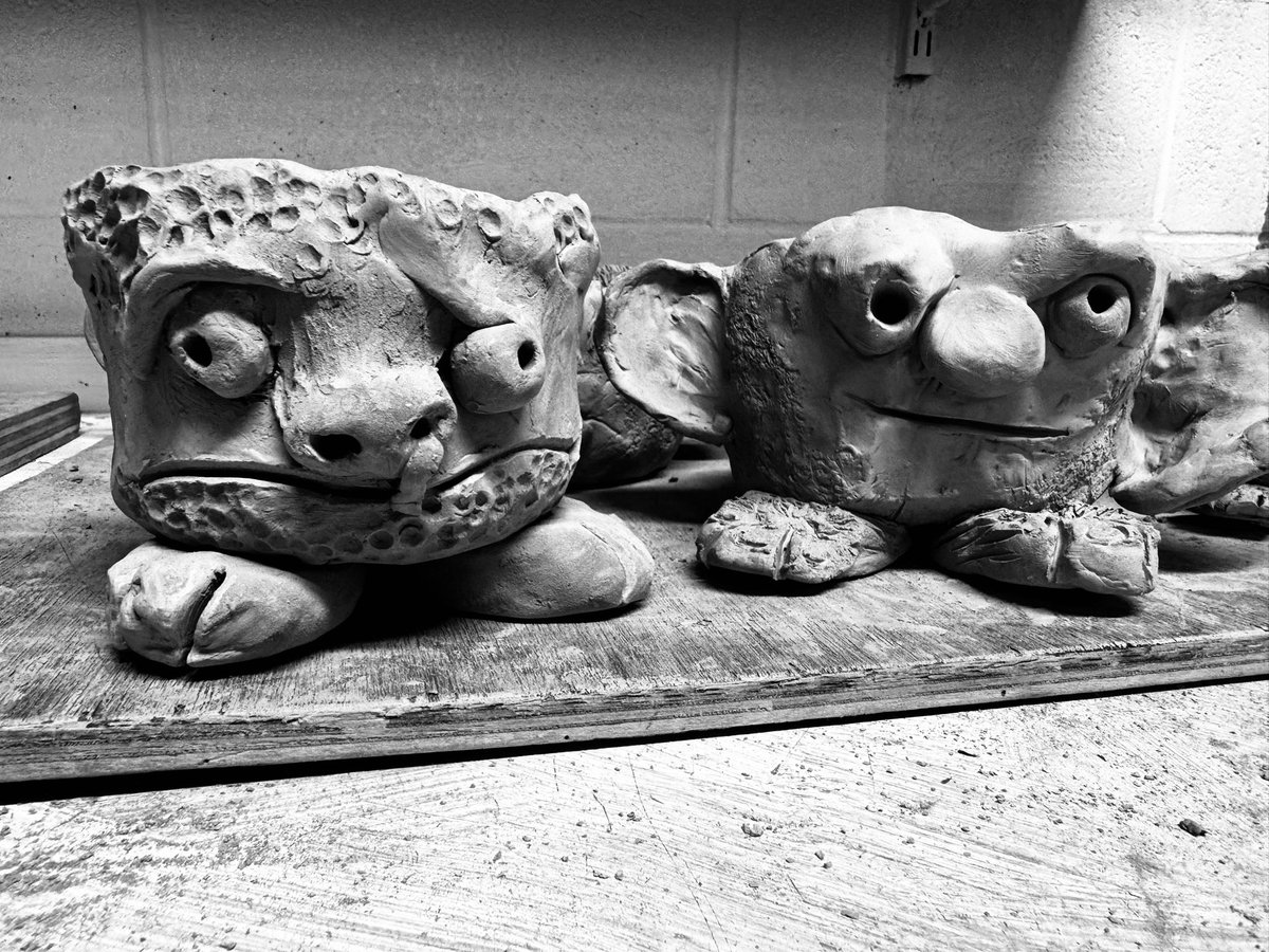 I loaded these fabulous monster pot creations into the kiln today! They really make me smile &amp; have so much character … I can’t wait to see them painted and have the all important plant hairstyles added too! 8M3 have worked so hard on these 🤩 #maximisingpotential <a href="/CaerleonComp/">Caerleon Comp</a>