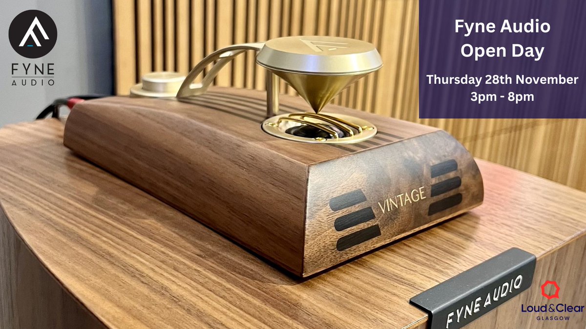 We're going to give you a Fyne time on Thursday 28th November for our Fyne Audio open day.

Dave Waters from Fyne will be here with some Loch Fyne Whiskies and all the info on the new Fyne speakers.

Reserve your free ticket over at Eventbrite:
bit.ly/FyneOpenDayNov…
