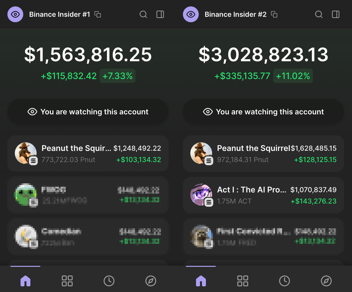 I track wallets buying $PNUT and $ACT before Binance listing.

A few minutes ago they started actively buying 3 coins

Listing information could not be hidden again

List of coins that will be listed within a few days 🧵👇