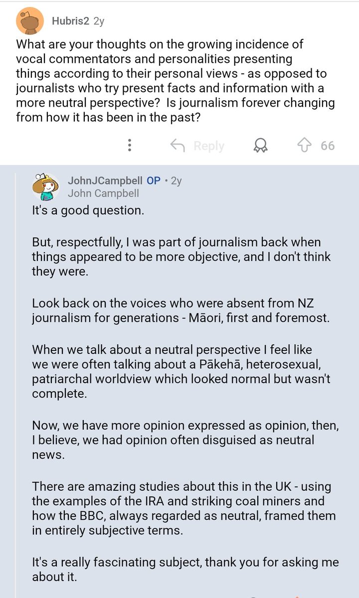 As always I recommend reading the article and supporting our beautiful dying media industry but this gives me a chance to once again bring up John Campbell's response to a question about objectivity from a few years ago