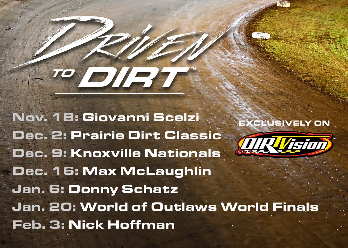 𝗗𝗿𝗶𝘃𝗲𝗻 𝘁𝗼 𝗗𝗶𝗿𝘁 is here to cure those off-season blues 😎

Don’t miss a single episode as @DIRTVision gives you an in-depth look at our sport’s biggest names and biggest events all through the winter beginning tonight!

𝗪𝗔𝗧𝗖𝗛 👉 dirtvision.com