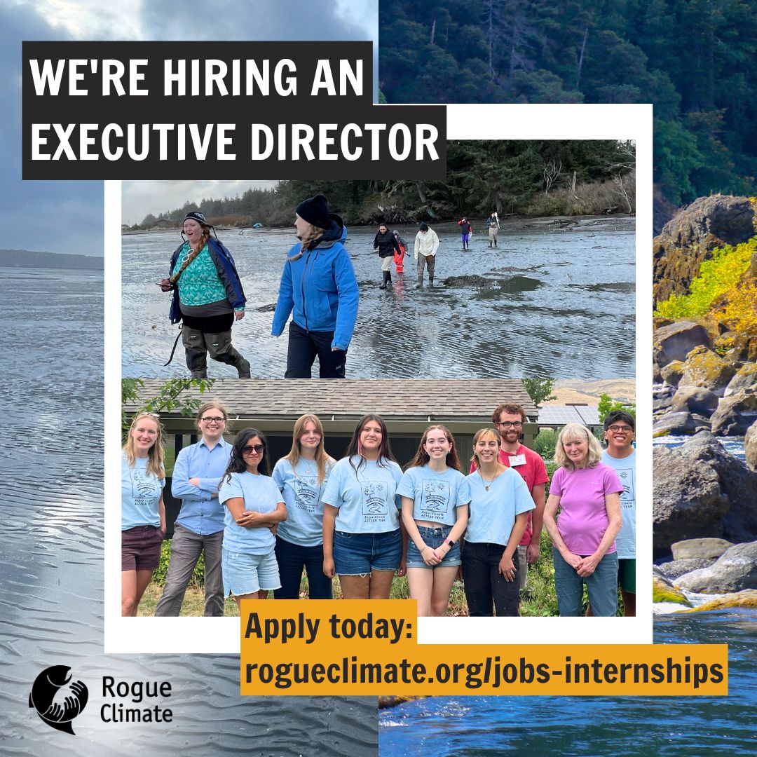 Join our team! We're excited to relaunch the search for our next Executive Director. Apply today to support an experienced team of staff and community members organizing for climate justice in Southern Oregon and the South Coast.

➡️equitablehiringgroup.applytojob.com/apply/dX6UkMGj…