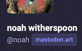 screenshot from a Mastodon profile showing the handle @noah@mastodon.art