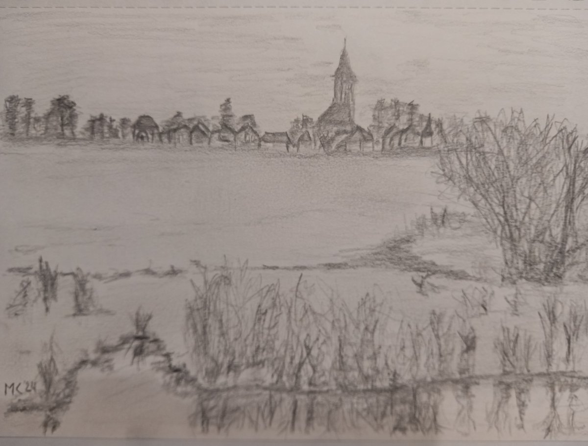 MichelCamerotto's tweet photo. @GraniteElements A pencil drawing of Otterlo in the mist and a charcoal drawing of Monsieur Jacques @kroller-muller museum for #mycreativeweek https://t.co/kY80Bfucb9