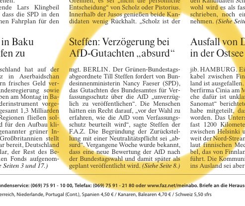 Till Steffen (@till_steffen) on Twitter photo Morgen <a href="/faznet/">Frankfurter Allgemeine</a>: Ich fordere Innenministerin Faser auf, das schon fertige Gutachten des Verfassungsschutzes unverzüglich zu veröffentlichen. Die Menschen haben ein Recht darauf vor der Wahl zu erfahren, wie die AfD vom Verfassungsschutz beurteilt wird! #AfDVerbotjetzt 1/3 Morgen <a href="/faznet/">Frankfurter Allgemeine</a>: Ich fordere Innenministerin Faser auf, das schon fertige Gutachten des Verfassungsschutzes unverzüglich zu veröffentlichen. Die Menschen haben ein Recht darauf vor der Wahl zu erfahren, wie die AfD vom Verfassungsschutz beurteilt wird! #AfDVerbotjetzt 1/3