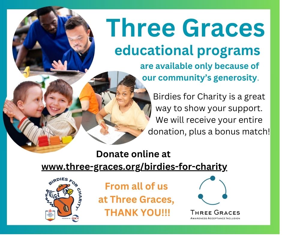 arden_stone's tweet photo. Three Graces' educational programs are only possible because of our amazing community. Birdies for Charity is a fantastic way to show your support! ⛳️

Consider giving today at: https://t.co/SlXpRsbxUA

#BirdiesForCharity #GivingBack #Inclusion @WeAreOxy  @TexasChildrens https://t.co/dWcvBXSZNY