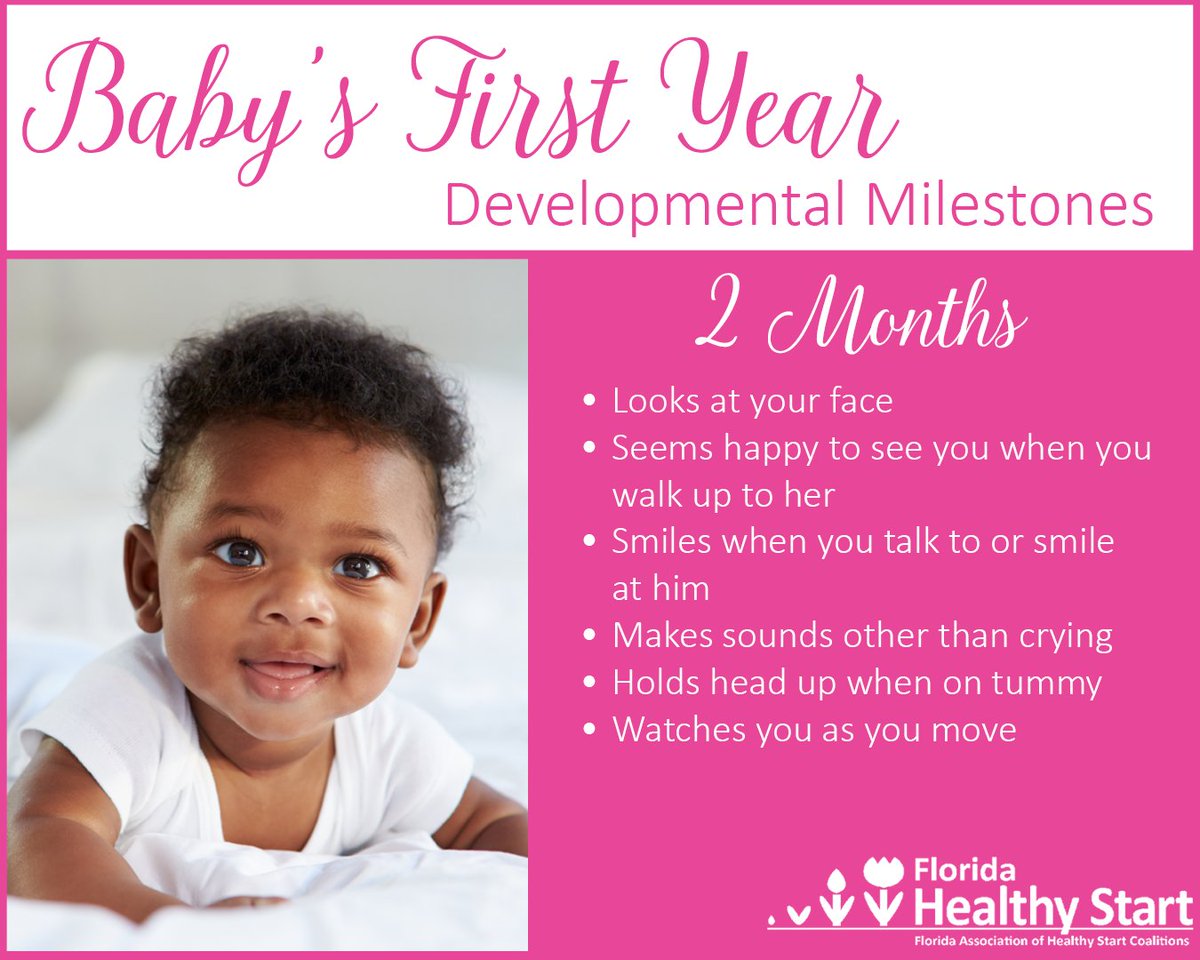 FLHealthyStart's tweet image. 🍼 2-Month-Old Developmental Milestones! 🌟
At 2 months, your baby is growing and learning every day! Here are some exciting milestones to look out for:
#BabyMilestones #2MonthsOld #EarlyDevelopment #ParentingTips #PediatricCare