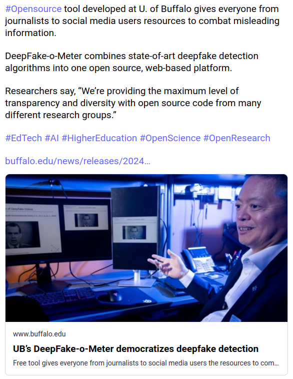 #OSS in #HigherEd

More on this from <a href="/UBuffalo/">UBuffalo</a> and other developments in #OpenSource for #OpenScience in #HigherEducation via our #Mastodon account at social.fossdle.org/@apereo/113505…

Also, be sure to join Friends of Apereo at apereo.org/events/foa-2024