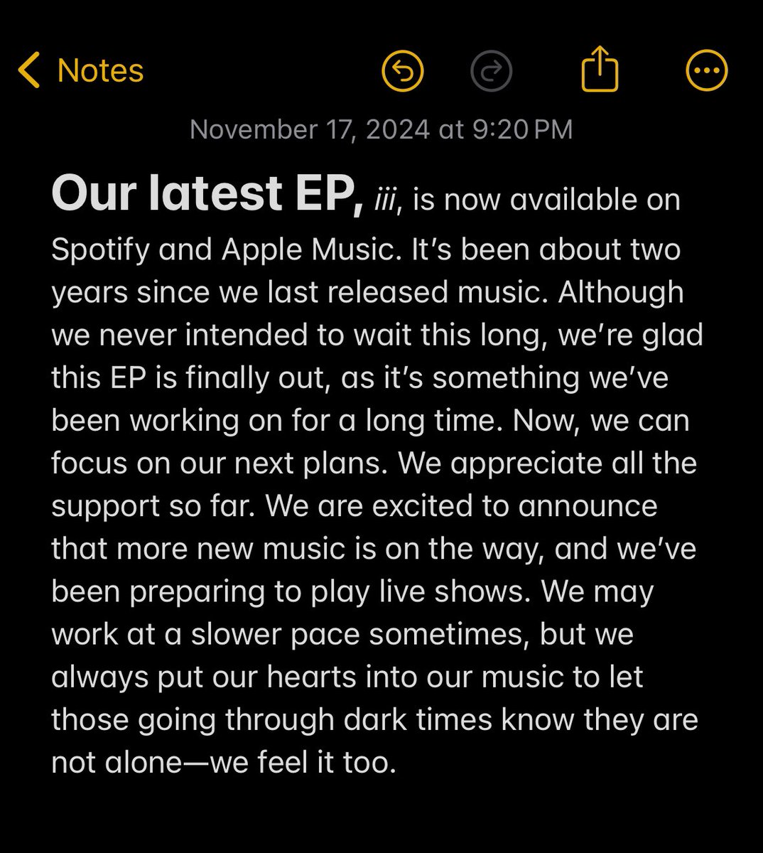 Our latest EP “iii” is now available! Please give it a listen and we hope you enjoy 🖤

open.spotify.com/album/6nIzQrfz…