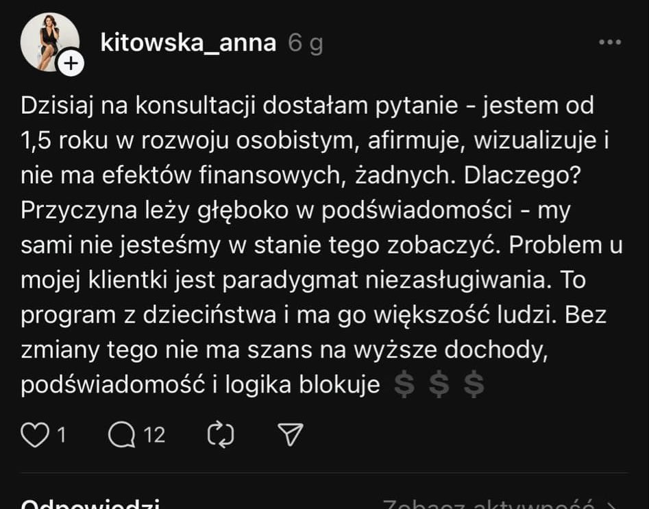 Kochani, też jesteście w paradygmacie niezaslugiwania?? 😢