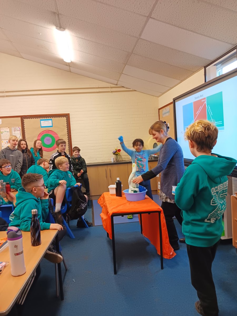 strangelymagic's tweet photo. My #BookWeekScotland author visit this afternoon was to @LochsidePS in Montrose to talk to the P7s about their class novel, The Boy with the Butterfly Mind, with activities on ADHD, science, and of course, elephant toothpaste! Thank you all for your enthusiasm! @DiscoverKelpies https://t.co/gLDrZAYsSp
