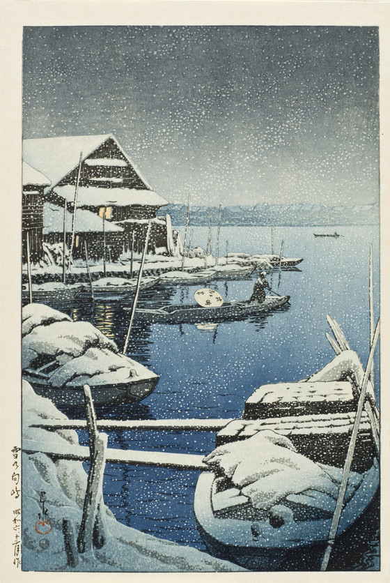 JapanTraCul's tweet photo. Snow at Mukōjima, by Kawase Hasui, 1931 https://t.co/gJB3a7P6cO