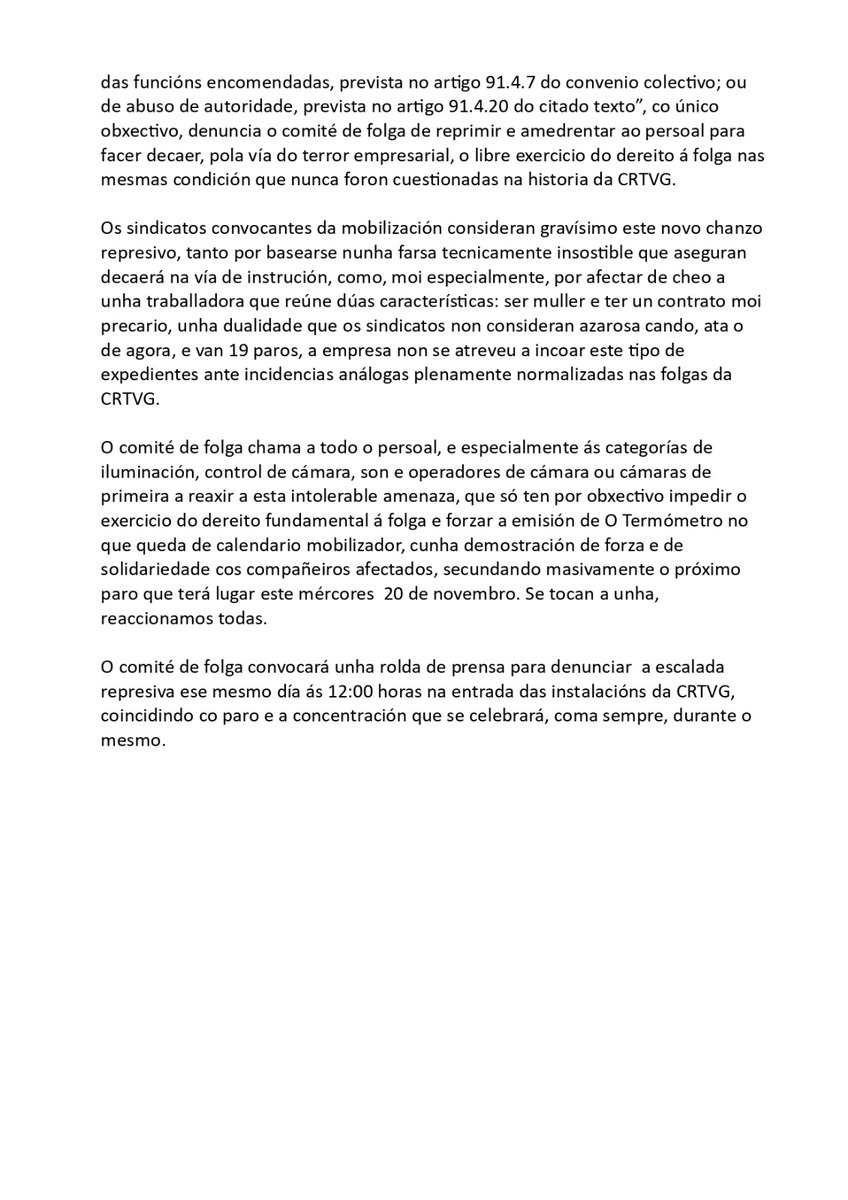 Nin con Don Manuel chegamos a estes niveis de censura, represión e ataque aos dereitos dos traballadores. 
BASTA XA!!!