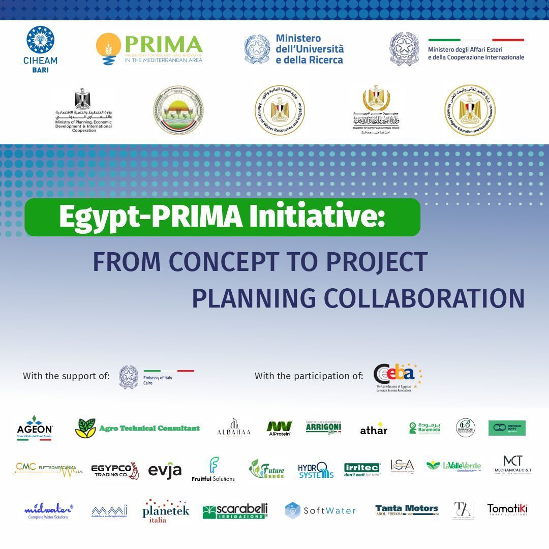 CIHEAMBari's tweet photo. Cairo, #Egypt 🇪🇬 – #PRIMAinitiative
📍 On 17-18 November, #CIHEAMBari, in #partnership with the @PrimaProgram and @ItalyMFA , co-organised a pivotal meeting to define a strategic roadmap for project planning. https://t.co/7HWuNZruTm