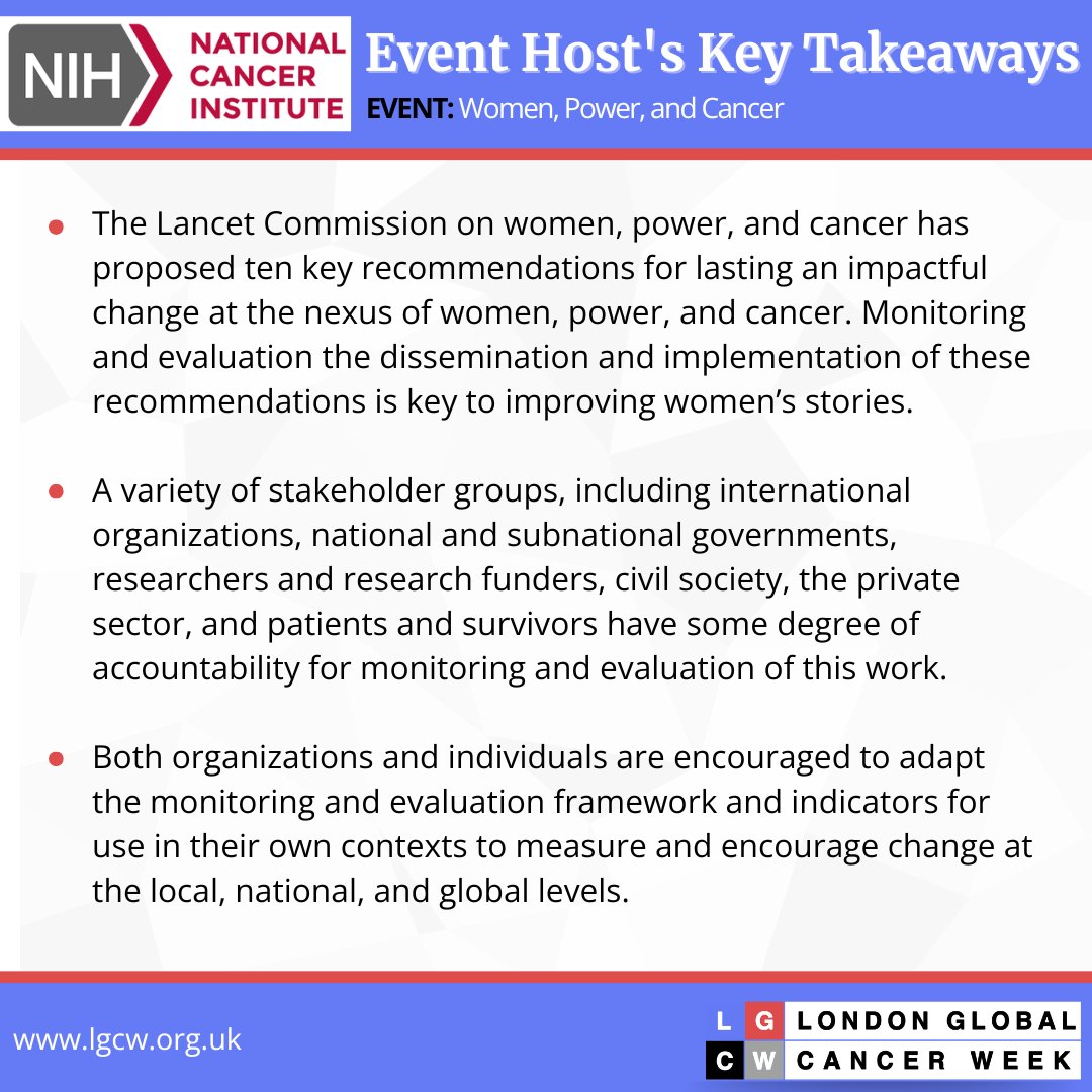 London Global Cancer Week (@lgcw2024) on Twitter photo Read these Key Takeaways from the event: Women, Power, and Cancer, hosted by <a href="/theNCI/">National Cancer Institute</a>
Together, we can make a lasting impact on women's stories. 💙
#WomenAndCancer #GlobalHealth #CancerCare #EquityInHealth #LGCW2024 Read these Key Takeaways from the event: Women, Power, and Cancer, hosted by <a href="/theNCI/">National Cancer Institute</a>
Together, we can make a lasting impact on women's stories. 💙
#WomenAndCancer #GlobalHealth #CancerCare #EquityInHealth #LGCW2024