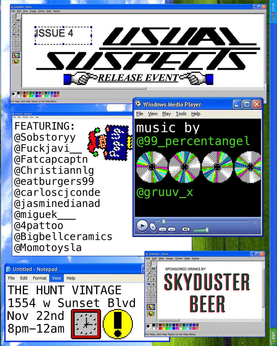 Usual Suspects Mag Event This
Friday 11/22 1554 w sunset blvd
Pull up for Art, Music and Drinks