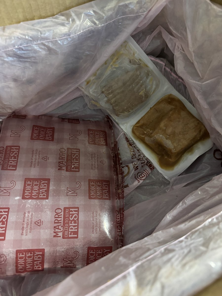 DjKacey's tweet photo. Just received my first order from @marroforcats and it looks like Maude may of had a nibble of one of the packets before packing 🙄😂 https://t.co/52jMHdH00N