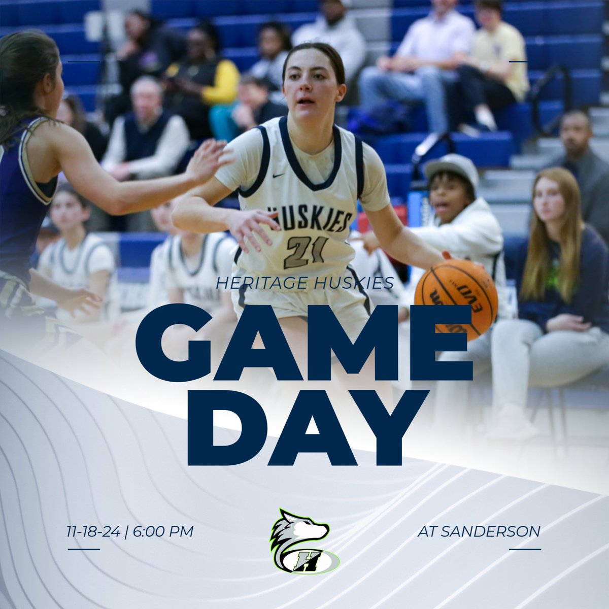 Heritage HS Sports (@husky_sports) on Twitter photo GAMEDAY!! <a href="/HHS_LadiesHoops/">HHS Ladies Hoops</a> kicks off their season tonight at Sanderson. Tipoff at 6:00. You got this Huskies! ๐ GAMEDAY!! <a href="/HHS_LadiesHoops/">HHS Ladies Hoops</a> kicks off their season tonight at Sanderson. Tipoff at 6:00. You got this Huskies! ๐