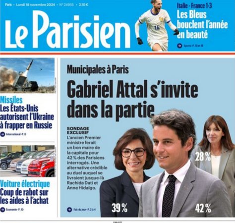 Gabriel Atal se verrait bien maire de Paris.
Les parents d'élèves parisiens et les professeurs, qui ont subi le comité de la hache sur les fermetures de postes dans les écoles, collèges et lycées quand il était à l'éducation nationale, le voit beaucoup beaucoup moins.
