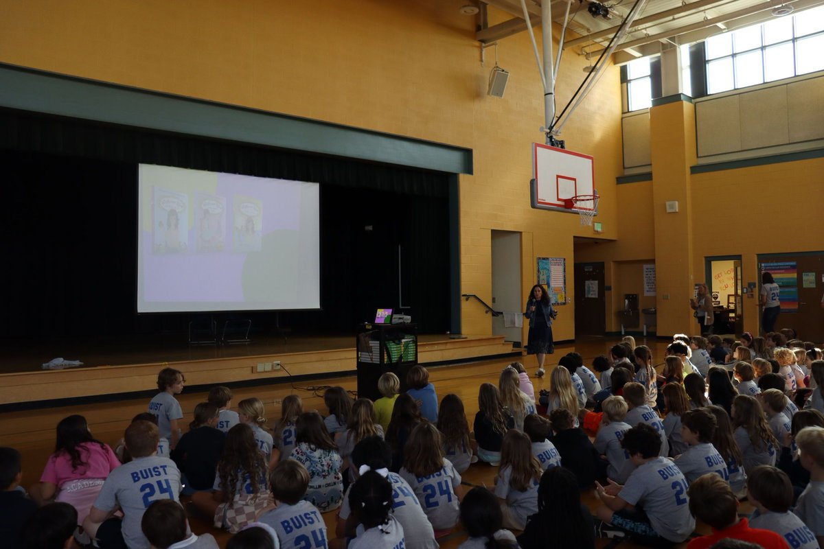 BuistAcademy85's tweet photo. Best-selling author Sarah Mlynowski spoke to Buist 3rd and 4th graders on Friday. Her books include the Upside-Down Magic series, the Whatever After series, and the Best Wishes series. Thank you for speaking to our students! #Adventureawaits #WhateverAfter #BestWishes https://t.co/otJFvgfePZ