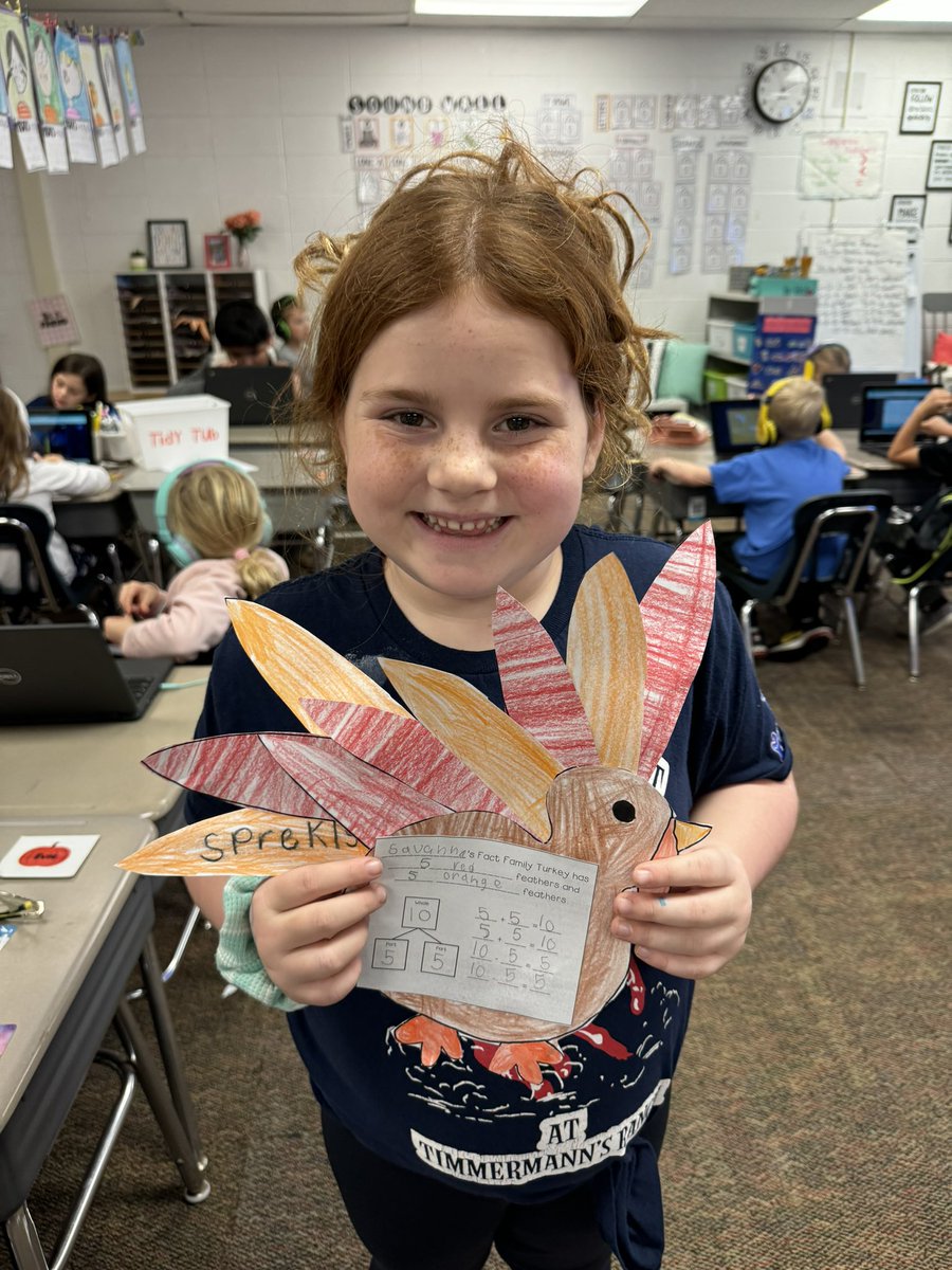 dclingingsmith1's tweet photo. Fact family turkeys ๐ฆ #fabulousfirsties #factfamilies #mathcraft @VV_Voyagers https://t.co/cnU6IVQKRO