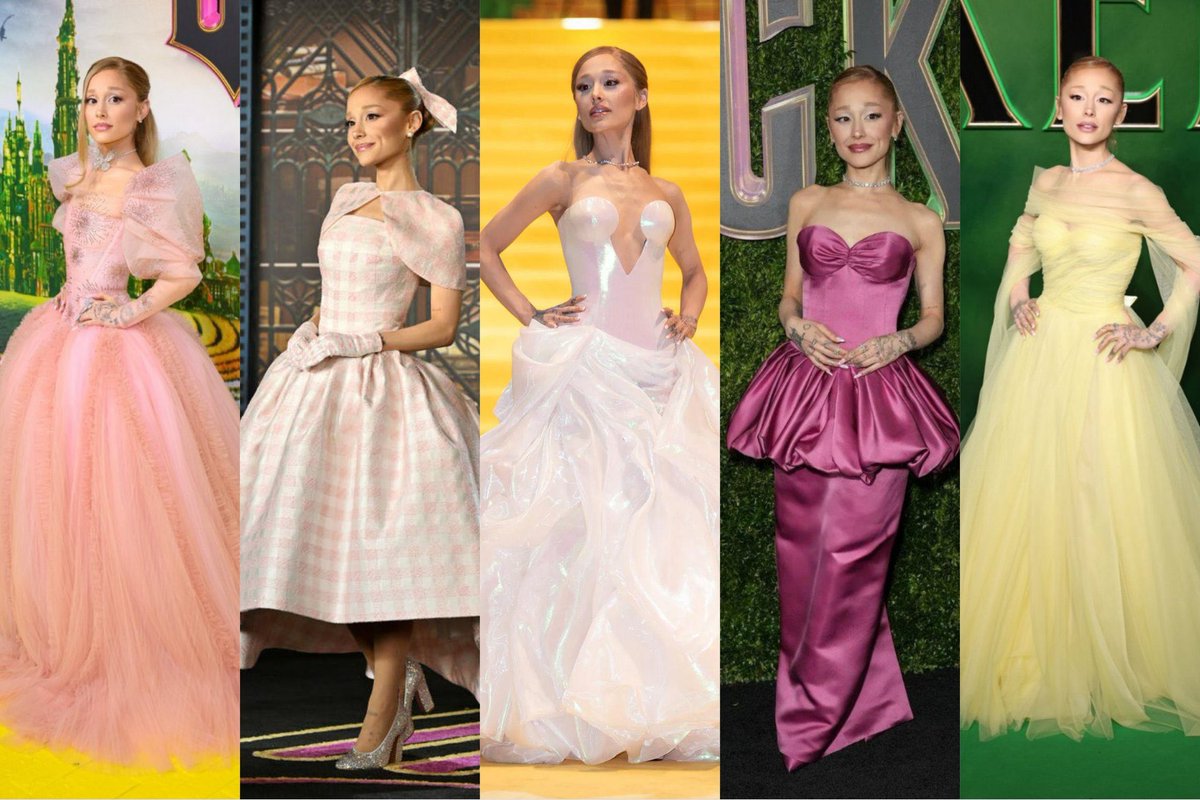 AG7Source's tweet photo. now that it’s over, which one was your favorite ariana grande wicked press tour look? https://t.co/CHQmjd9ty8