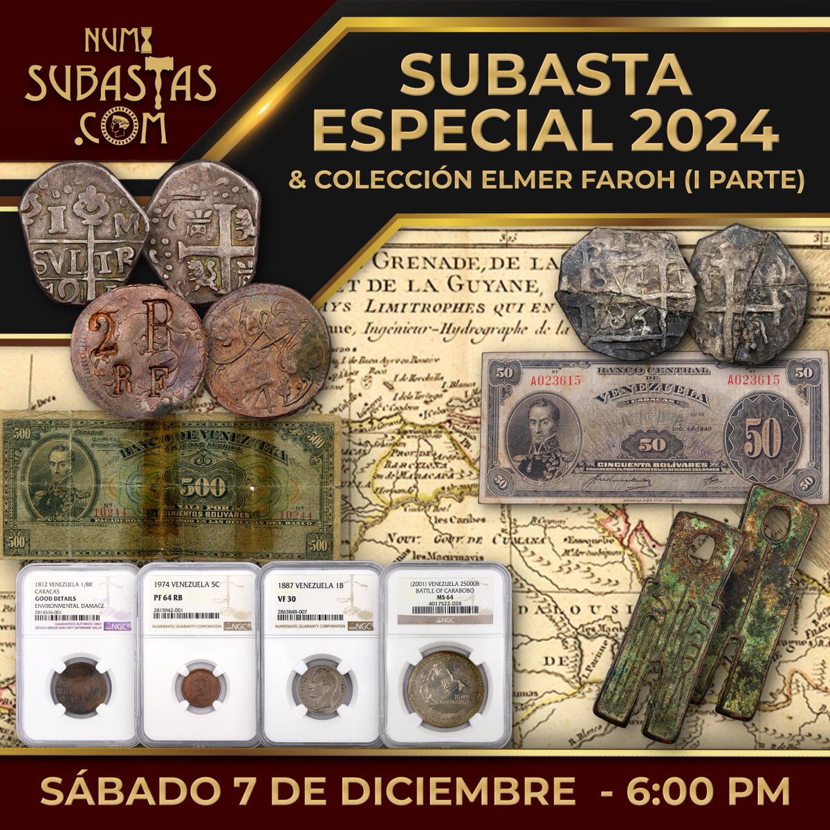 numisubastas's tweet photo. EN SUBASTA:
LOTE# 74-89
BANCO DE VENEZUELA. PRUEBA DEL ANVERSO DE LOS 100 BOLÍVARES 1931-1939
https://t.co/AKOJ3zihqr
#Numisubastas #SubastaNumismatica #SubastaEspecial #Notafilia #Coleccionismo #History #Historia #Billete #Banknotes #Note #PaperMoney https://t.co/TBxH7gSkvo