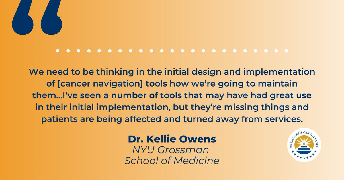 PresCancerPanel's tweet image. #Tech4CancerNavigation tools require continuous evaluation to ensure they fully support patients, navigators, and care teams in delivering optimal cancer care. Check out our blog post for insights on tech opportunities to enhance #PatientNavigation: prescancerpanel.cancer.gov/about/blogs/20…