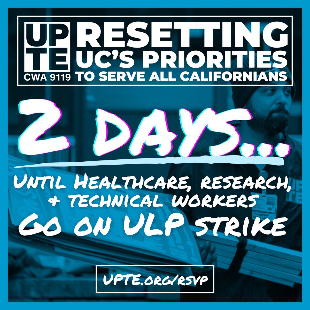 UPTE-CWA 9119 (@uptecwa) on Twitter photo None of us want to walk away from our research, students, patients, or technical support work, but UC’s actions leave us no choice. There is still time for UC to bargain in good faith with us & end its unfair labor practices. RSVP to join us in the bio. #UPTE #UnionStrong #UCSF None of us want to walk away from our research, students, patients, or technical support work, but UC’s actions leave us no choice. There is still time for UC to bargain in good faith with us & end its unfair labor practices. RSVP to join us in the bio. #UPTE #UnionStrong #UCSF