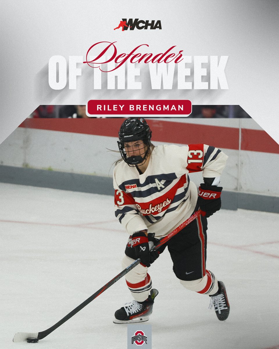 .<a href="/Riley_Brengman/">Riley Brengman</a> 🤝 <a href="/WCHA_WHockey/">WCHA Hockey</a> Defender of the Week

#GoBucks