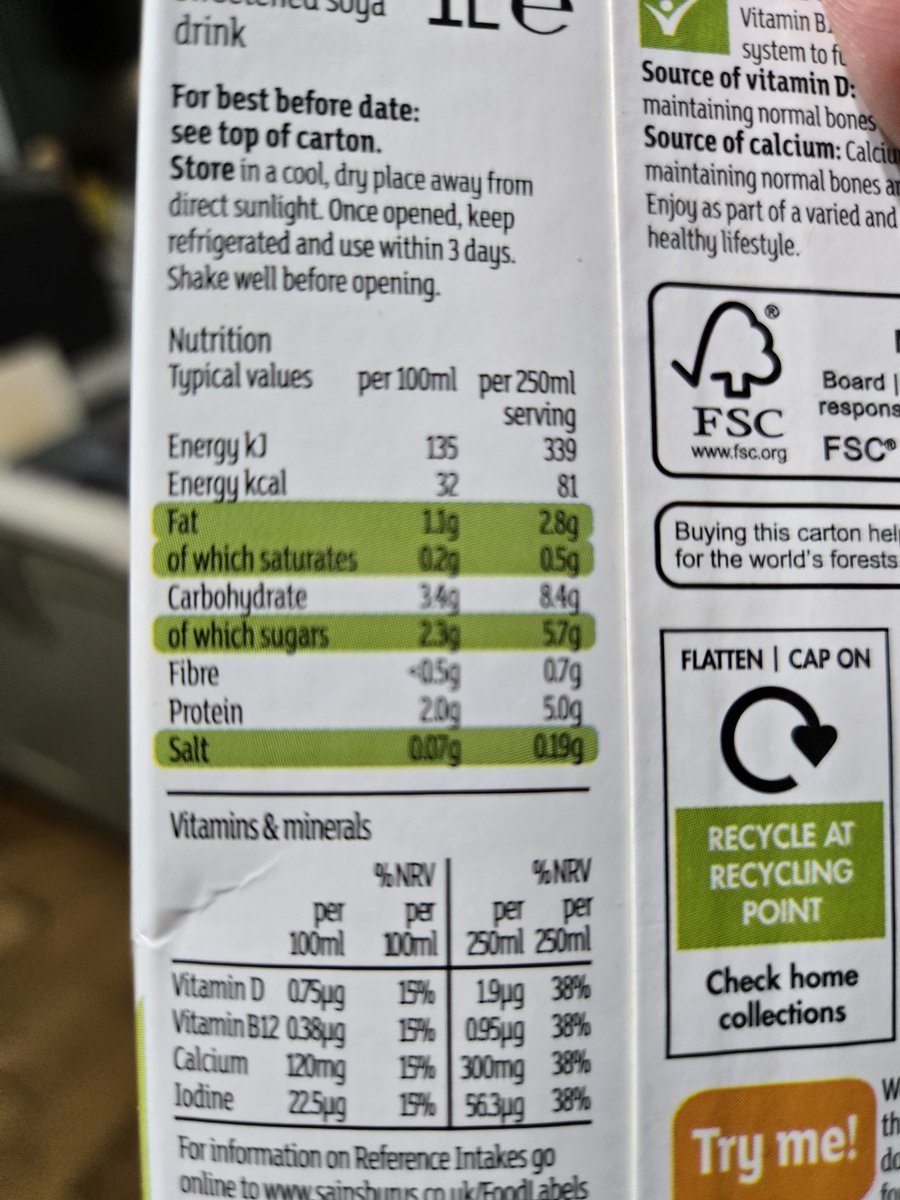 mdjenko's tweet photo. @sainsburys you have changed the recipe of your soya milk. It was by far the nicest. Notlw it tastes worse and less protein. The old recipe had 70% more! #soyamilk #dairyfree #sainsburys https://t.co/79jdkcar7S