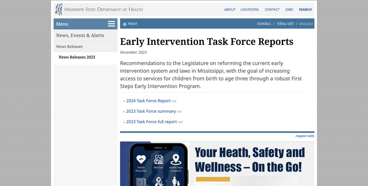 Dr. Heather Hanna serves on Mississippi's Early Intervention Task Force. The group recently released its final report. Read the recommendations for our state's youngest at msdh.ms.gov/page/23,26071,…