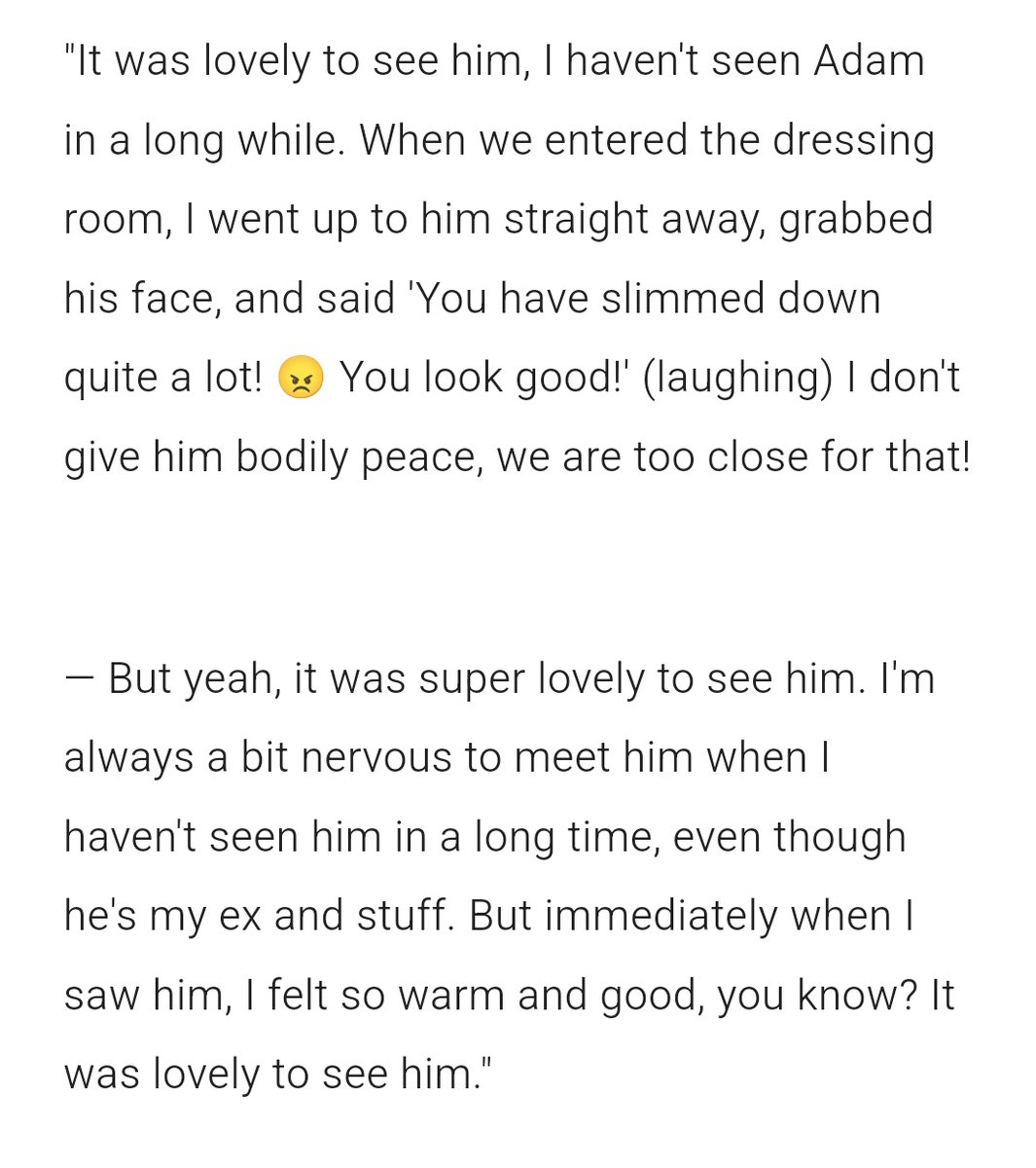 💬|Sauli talked about meeting <a href="/adamlambert/">ADAM LAMBERT</a> after his performance in Cabaret! 🥰

"I'm always a bit nervous to meet him when I haven't seen him in a long time, even though he's my ex and stuff. But immediately when I saw him, I felt so warm and good, you know? It was lovely to see