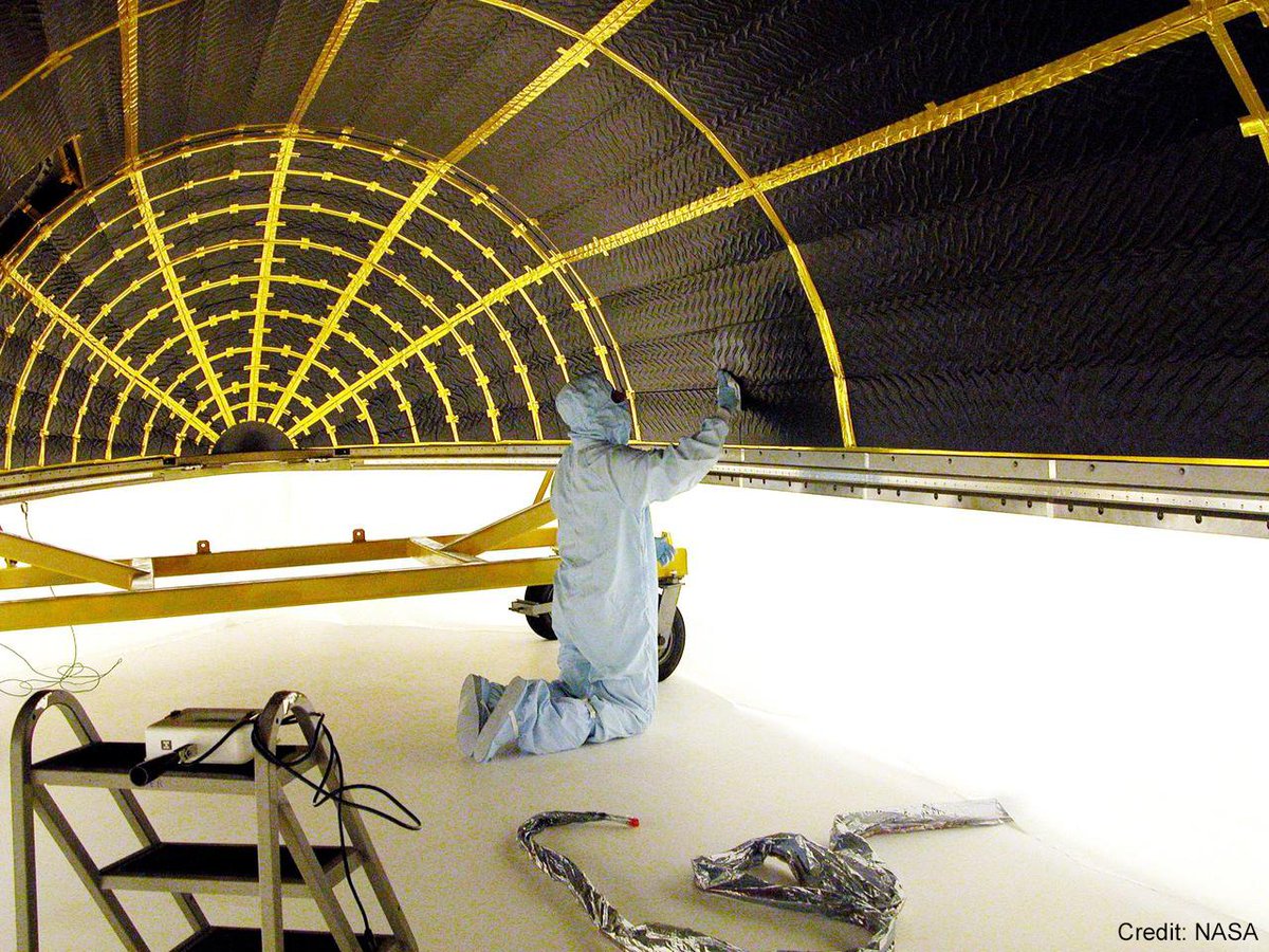 NASAUniverse's tweet image. In the months leading up to our Swift observatory’s launch in Nov. 2004, the spacecraft wasn’t the only thing being prepared. Here, a worker at Cape Canaveral cleans the inside of half of the fairing that carried Swift into space on a Delta II rocket. #Swift20