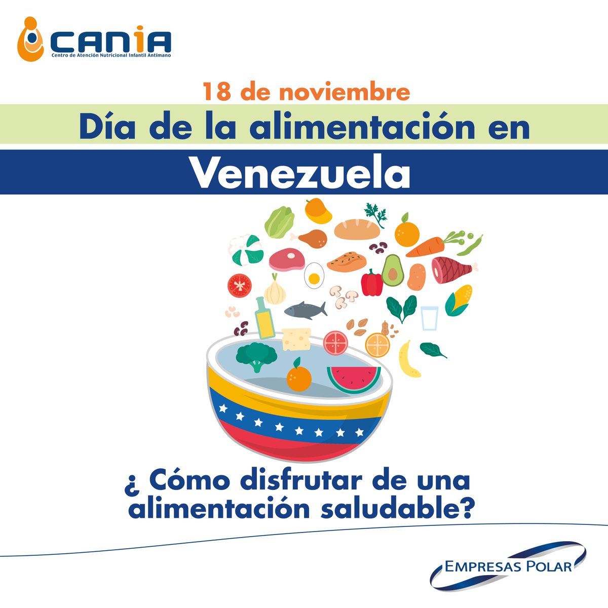 CANIAoficial's tweet photo. Desde el año 1951 en Venezuela se celebra el #Díadelaalimentación para conmemorar el aniversario del Instituto Nacional de Nutrición.
En #CANIA celebramos este importante día recordando que una alimentación saludable es fundamental para disfrutar de una vida plena. https://t.co/M7BkfoI46o