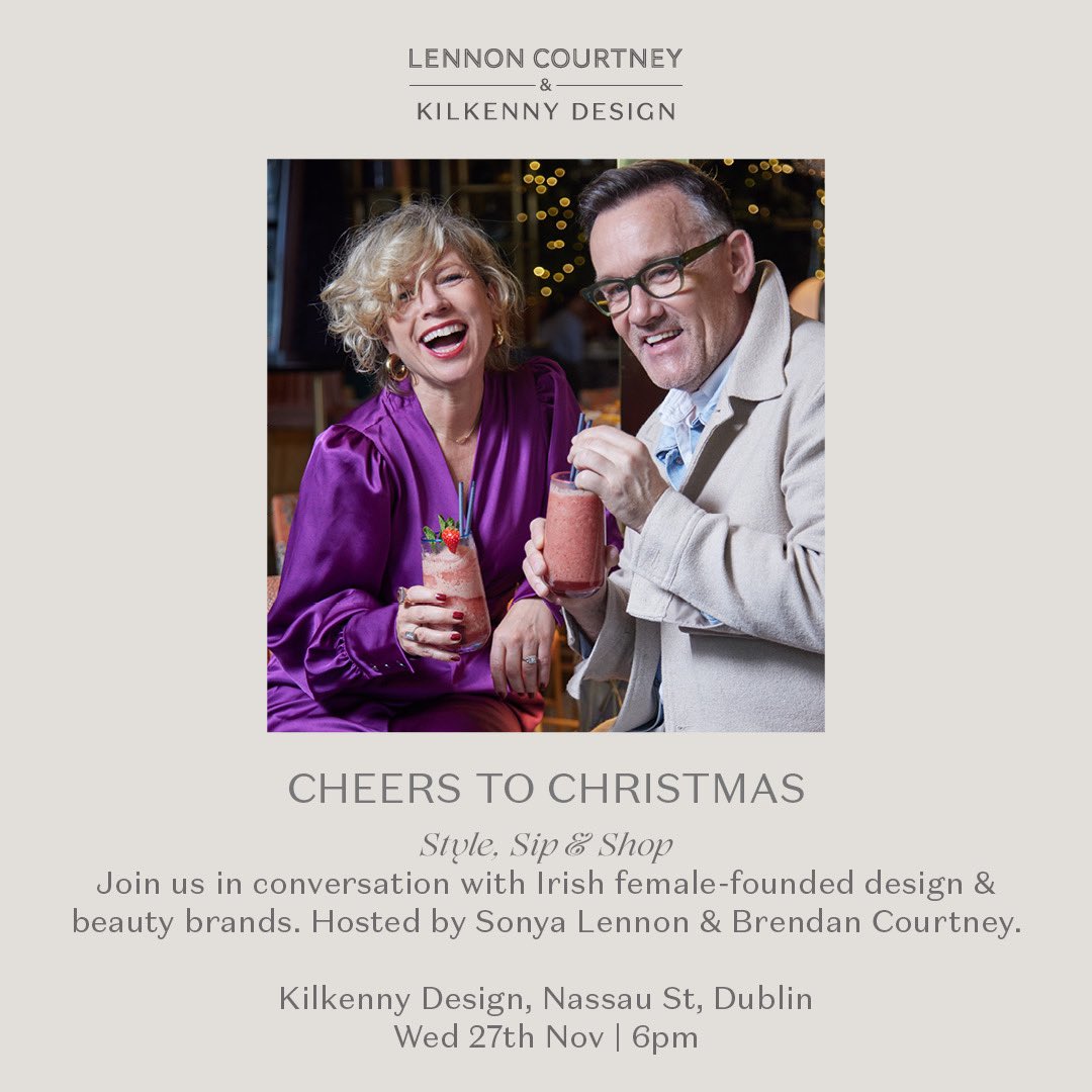 Join us with <a href="/Lennon_Courtney/">LennonCourtney</a> <a href="/sonyalennon/">Sonya Lennon</a> <a href="/BrendanCourtney/">Brendan Courtney</a> &amp; Irish design female founder panel of speakers for Style, Sip, Socials &amp; Shopping Wednesday 27th Nov at Kilkenny Design Nassau St. Book your spot &amp; find out more: tinyurl.com/mr2pfvu4