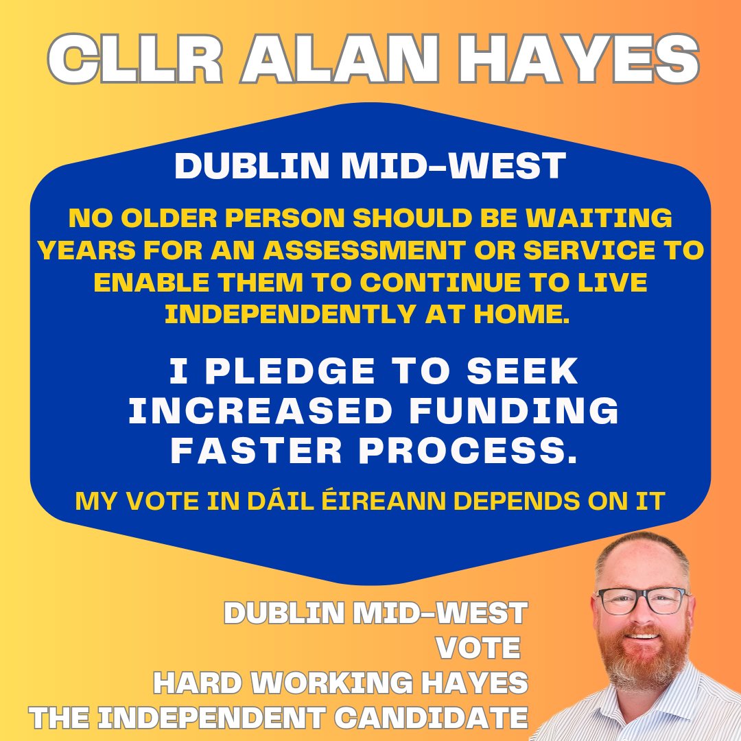 AlanHayesDublin's tweet photo. Dublin Mid West is increasing from 4 to 5 seats. In my mind, the first 4 will go to the big parties and the final seat is a scrap. 

I'm supporting an 84 year old resident in #DMW who has no savings, pension only &amp; has been told 2 years for an OT assessment.

We must do better. https://t.co/0h1ILCHKAR