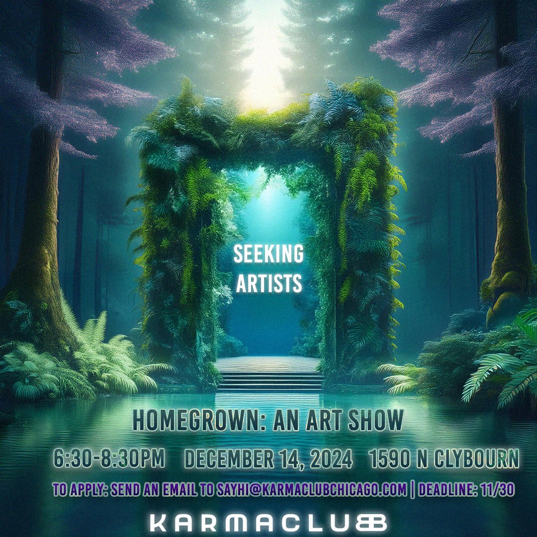 KarmaClubChi's tweet photo. Introducing…  Homegrown: An Art Show 🌱

We are seeking artists of all mediums to join us for a night of celebrating growth and our favorite plants. 🌿

Interested in being involved? Send us an email or send us a DM. Deadline 11/30 to apply. ✨🖼️ https://t.co/OumflyjFWF