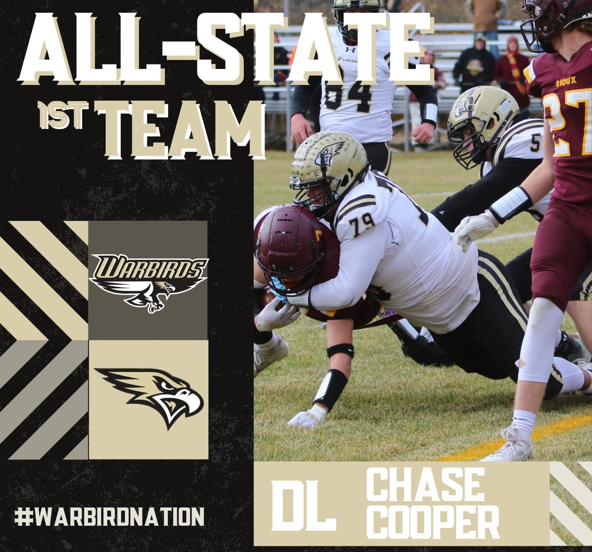Chase Cooper 2x 1st Team All-State Defensive Lineman! #ClawOn