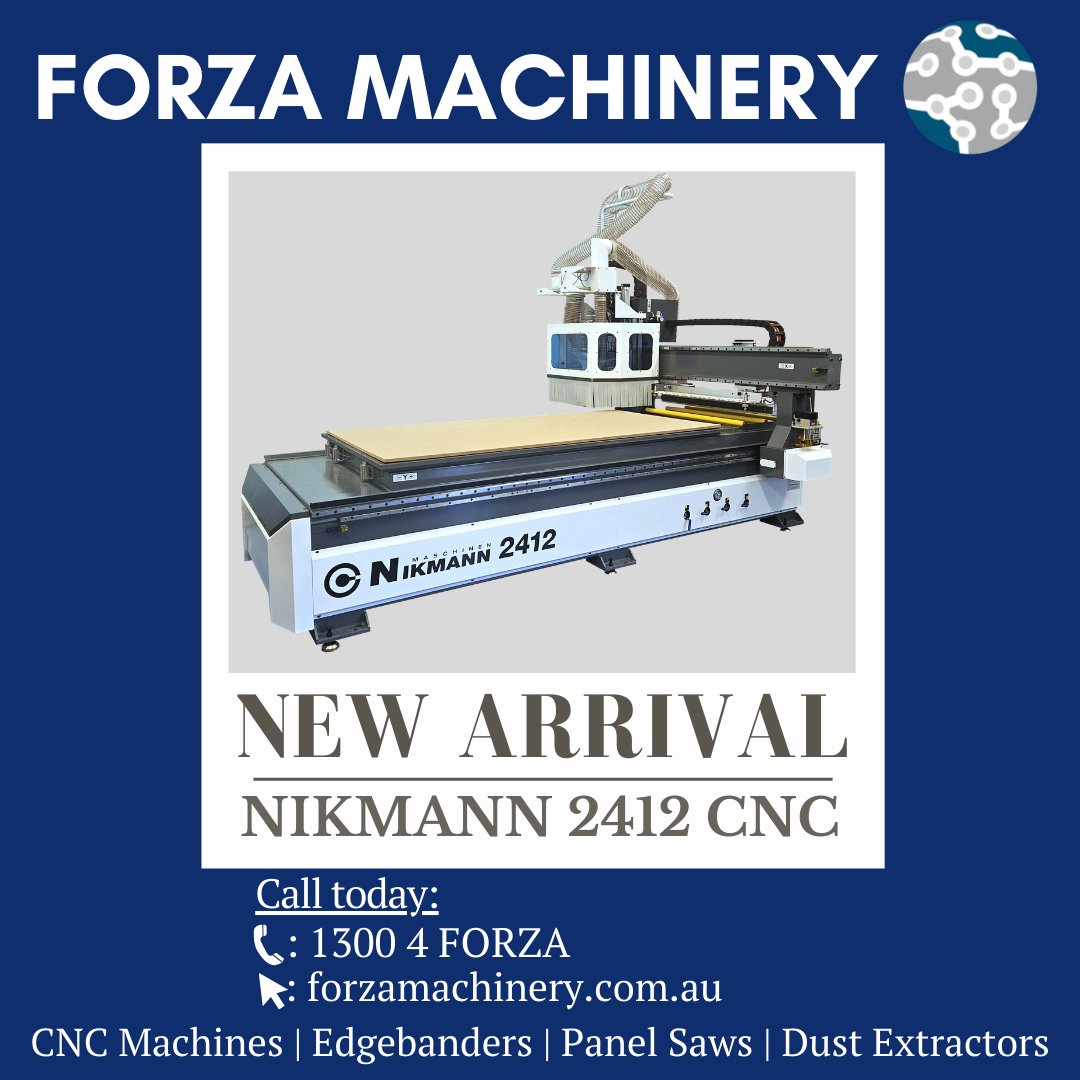 ForzaMachinery's tweet photo. Our latest shipment has arrived featuring the Nikmann-2412 CNC nesting machine. This versatile machine is built to last with a user-friendly interface that delivers precision cuts with minimal waste. 

For product details visit our website:
https://t.co/SfWhCM7DJ1 https://t.co/ukeTeme0eJ