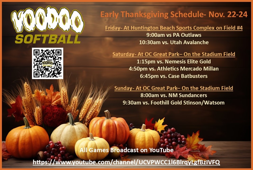 Wavoodoo's tweet photo. Surf City Early Thanksgiving Tournament Schedule, our final fall 2024 tournament.  Go Voodoo! https://t.co/MI0jqejVDS