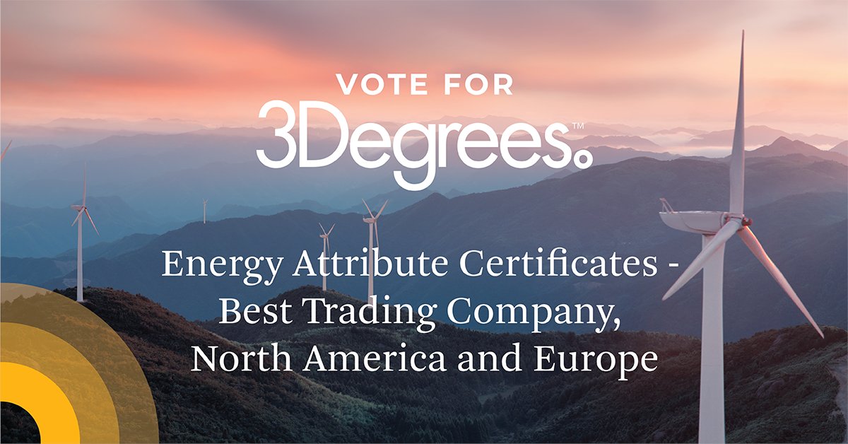 3Degrees (@3degrees_inc) on Twitter photo The <a href="/Enviro_Finance/">EnvironmentalFinance</a> Environmental Market Rankings are now open! š 3Degrees would be honored to have your support as Best Energy Attribute Certificates Trading Company in North America and Europe. Cast your vote by January 19! š
š³ļø surveymonkey.com/r/EMR2025 The <a href="/Enviro_Finance/">EnvironmentalFinance</a> Environmental Market Rankings are now open! š 3Degrees would be honored to have your support as Best Energy Attribute Certificates Trading Company in North America and Europe. Cast your vote by January 19! š
š³ļø surveymonkey.com/r/EMR2025