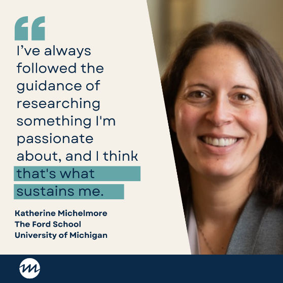 Congratulations to this year’s Kershaw Award winner, Katherine Michelmore! She discusses work dedicated to improving family well-being in a new episode of Mathematica’s On the Evidence podcast, and make sure to attend her Kershaw lecture at #2024APPAM: ow.ly/3eCt50U8HnQ