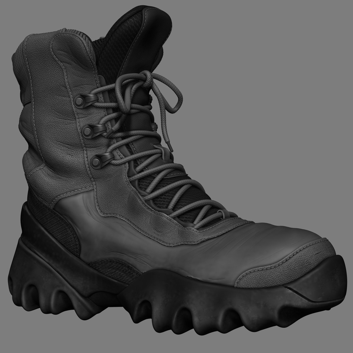 Combat boots high poly Zbrush 

#3dart #zbrush #3dmodeling