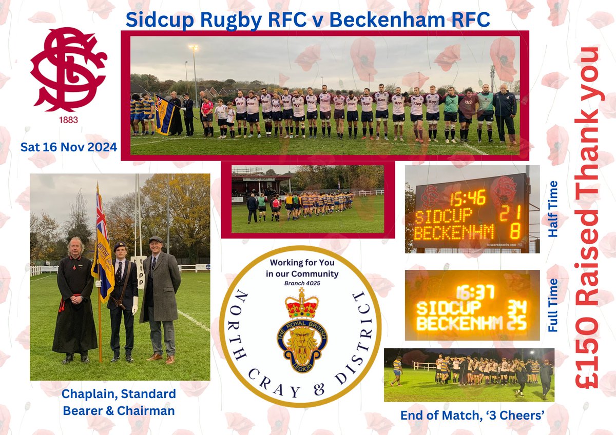 NorthCrayDisRBL's tweet photo. Remembering @BritishArmy Private James Wickenhen - The Queens (West Sussex Regiment) 1899-24/10/1918 at the @sidcup_rfc v @BeckenhamRFC match on 16/11/24 with @NorthCrayDisRBL  @PoppyLegion #NorthCray #WW1 #Remembrance https://t.co/ZULmyEaZKJ